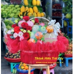 giỏ trái cây kèm hoa 07