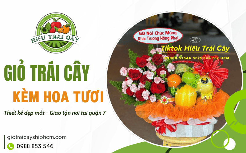 giỏ trái cây kèm hoa tươi quận 7